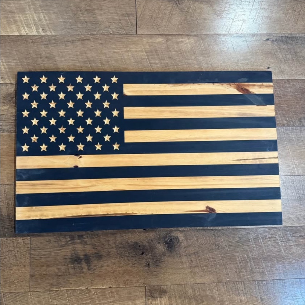 Handmade Burned Wood Serving Board - Natural Wood Grain